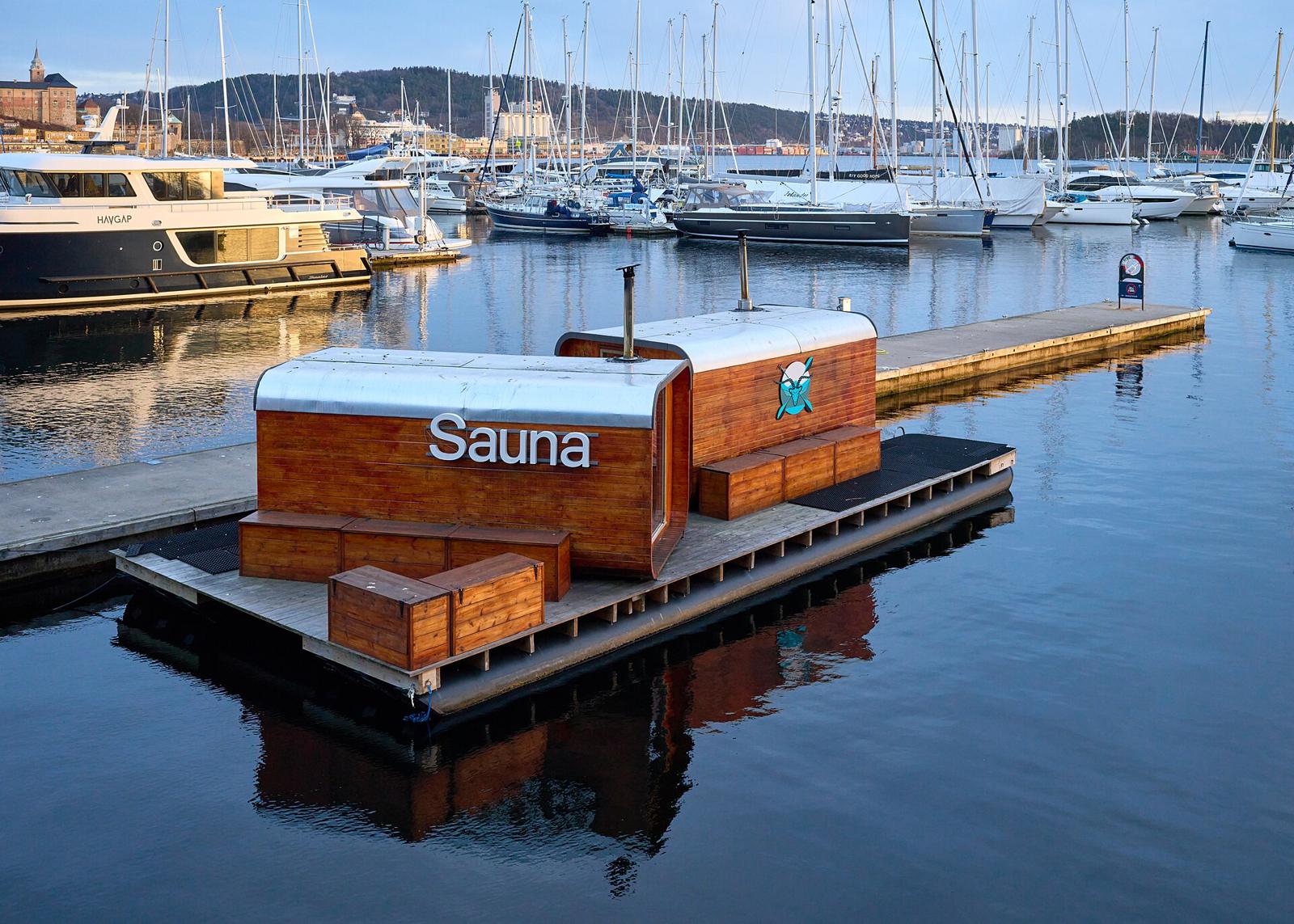 A floating sauna on the Oslo fjord